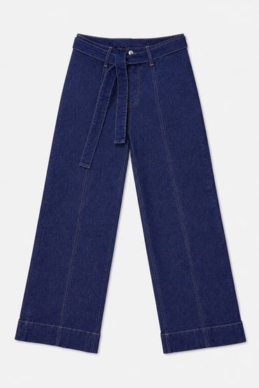 High-Waist- Wide Leg Tie Up Jeans