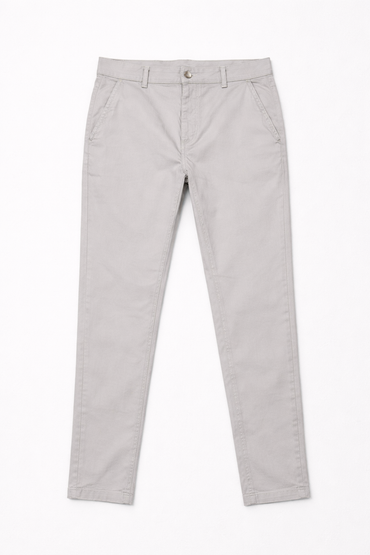 Bone chino pants front view — Clutch Denim