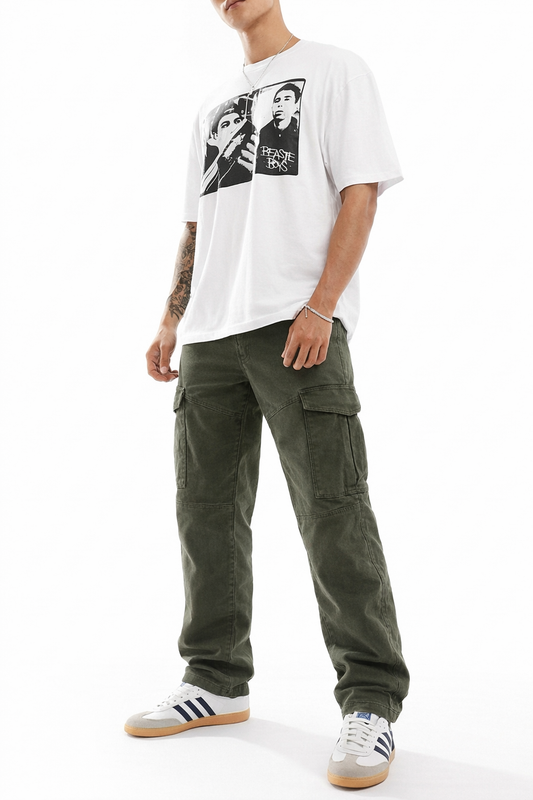 Men's olive cargo jeans slim straight fit — Clutch Denim SA