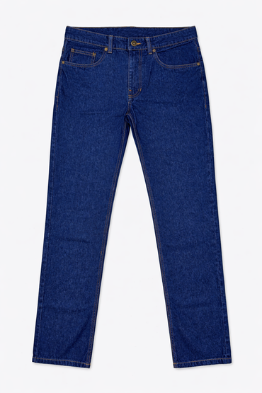 Men's straight-leg jeans front view — Clutch Denim
