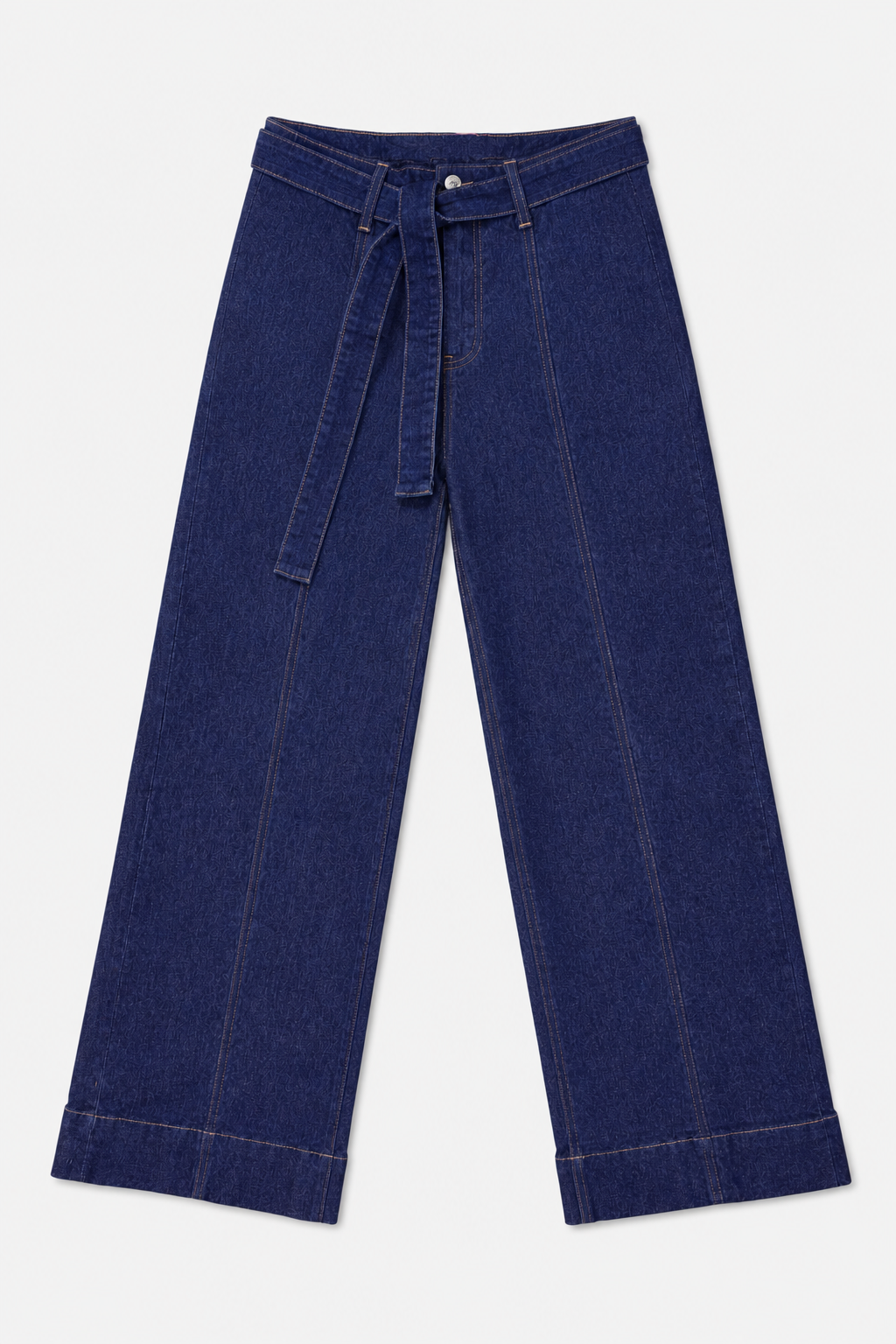 High-Waist- Wide Leg Tie Up Jeans