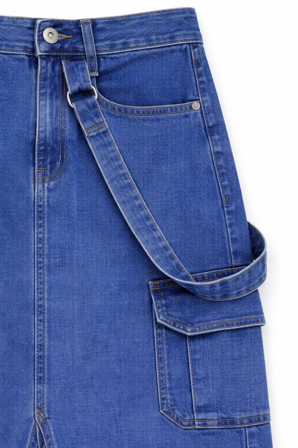 Denim skirt with front zip slit detail — Clutch Denim