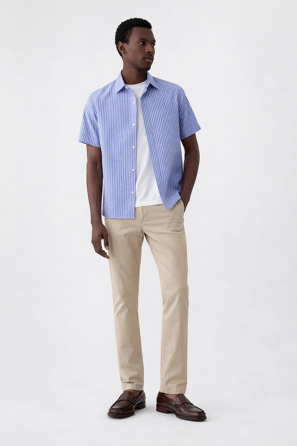 Men's slim-fit chino pants in khaki — Clutch Denim SA