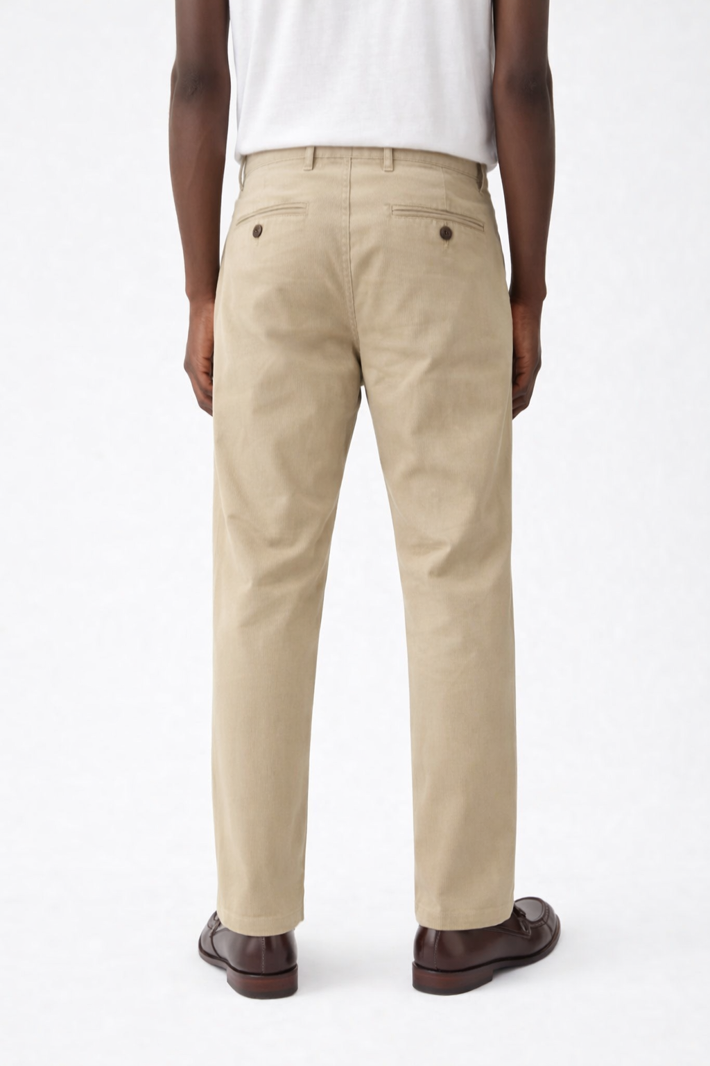 Khaki chino pants detail — Clutch Denim