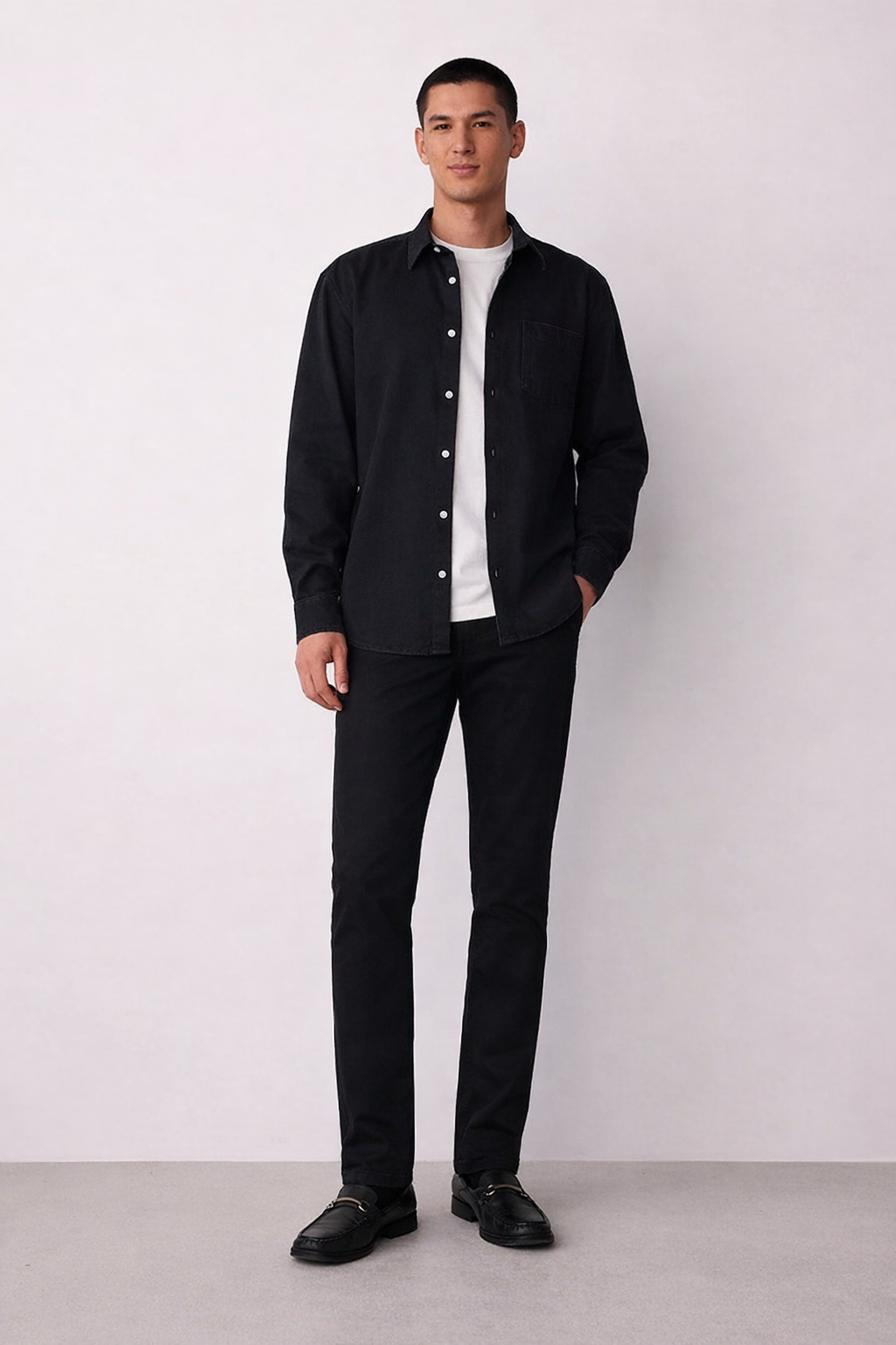 Men's slim-fit chino pants in black — Clutch Denim SA