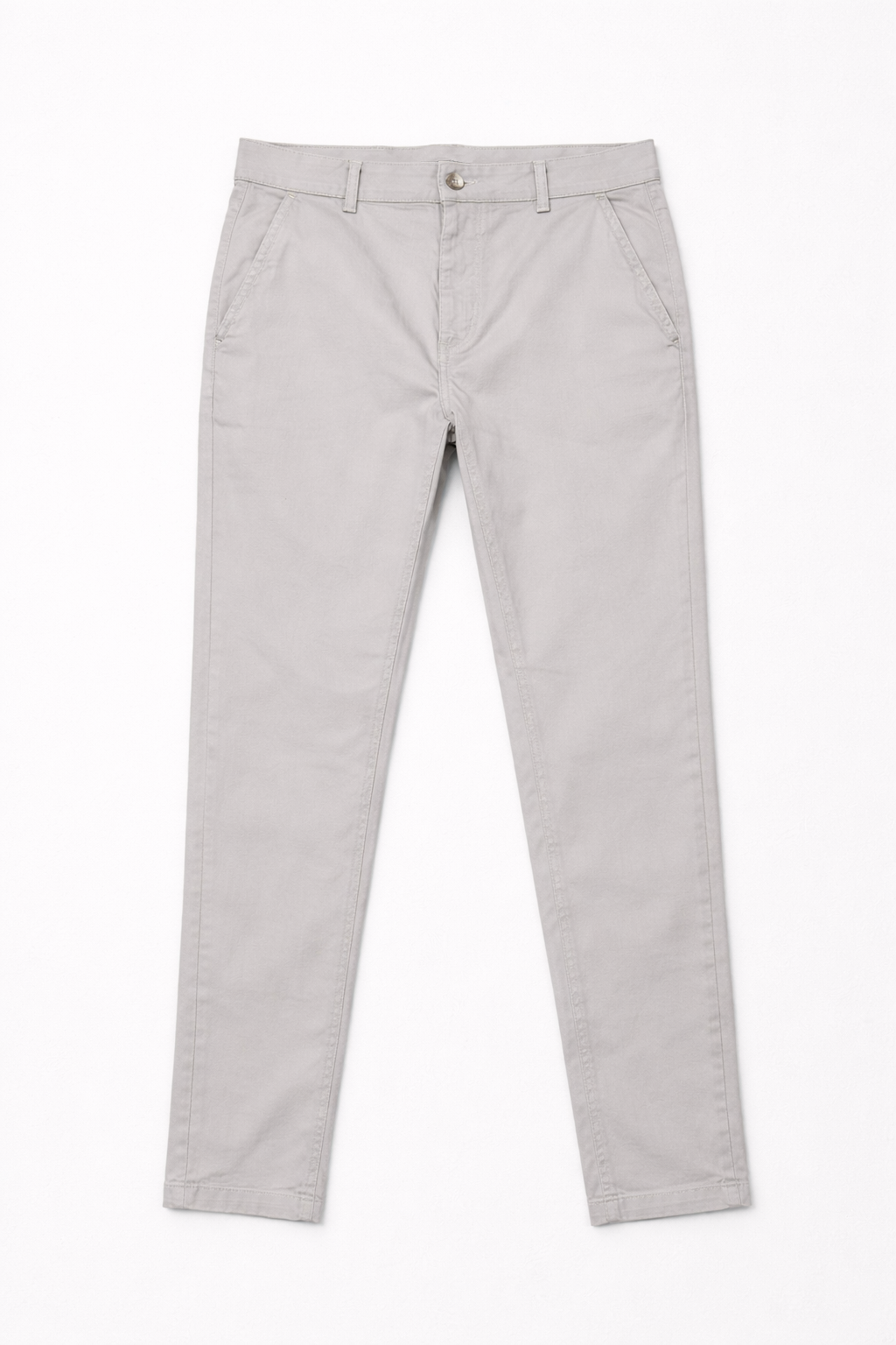 Bone chino pants front view — Clutch Denim