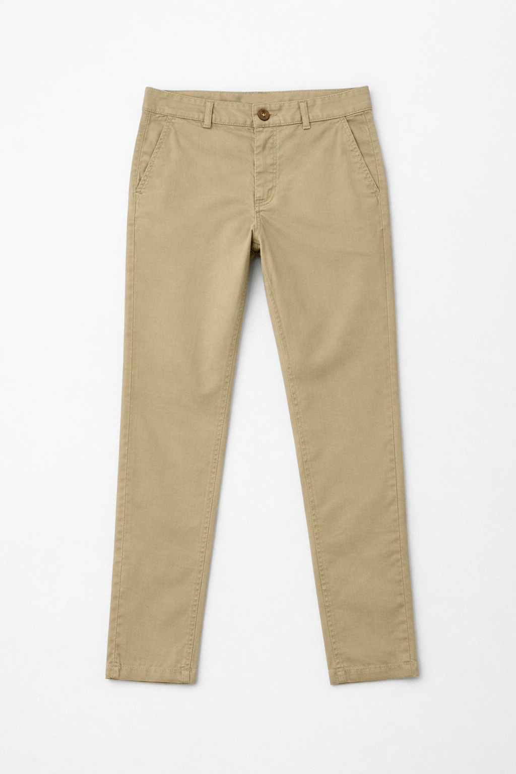 Khaki chino pants front view — Clutch Denim