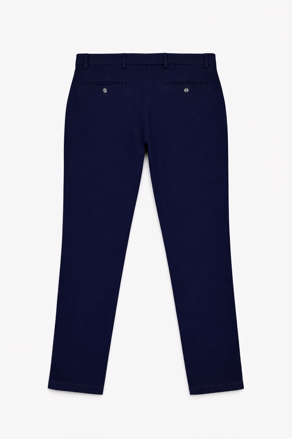 Slim fit navy chinos styled — Clutch Denim