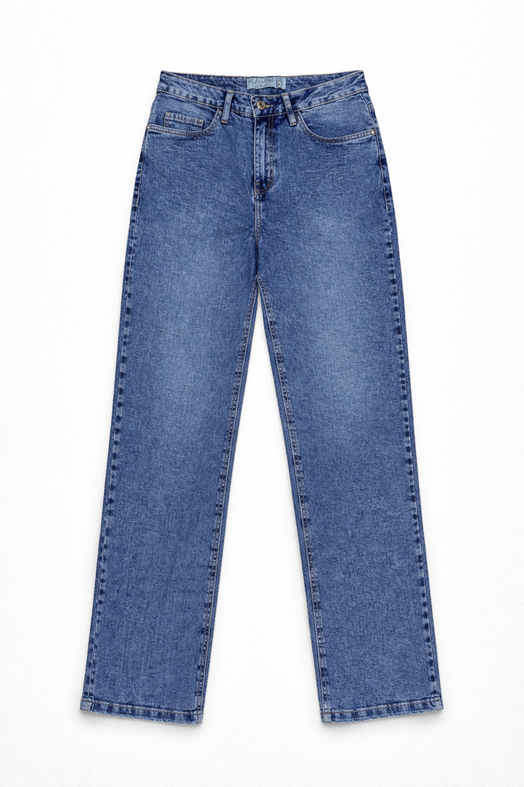 Stone wash straight-leg jeans styled — Clutch Denim