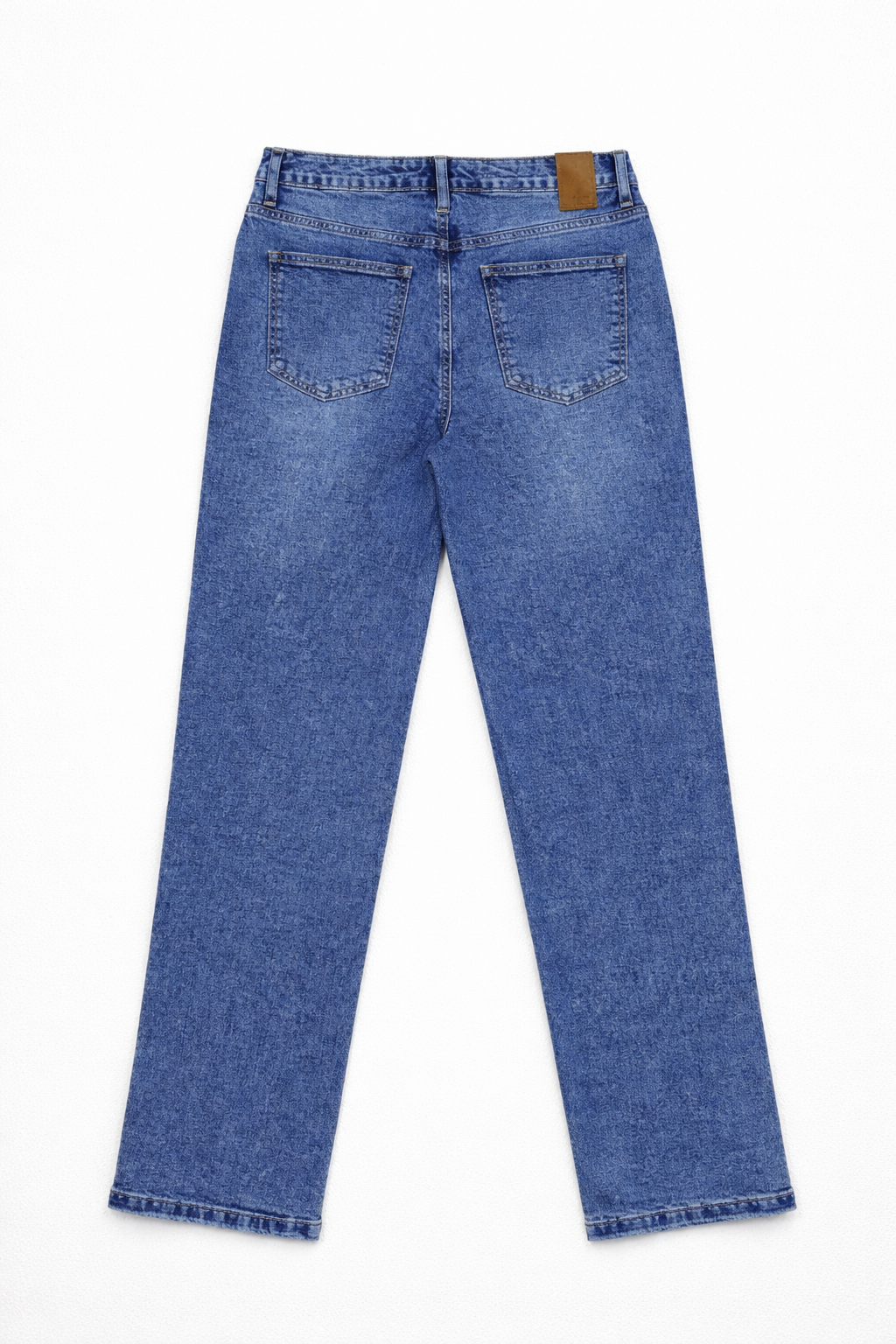 Retro blue straight-leg jeans flat lay — Clutch Denim