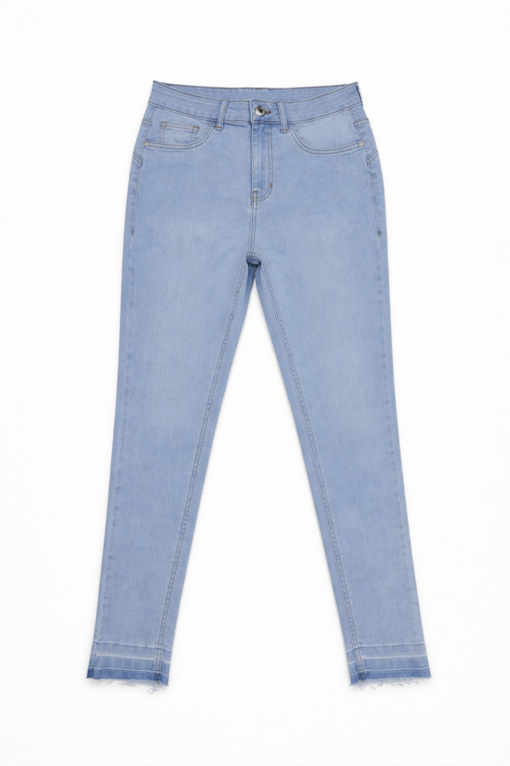 High-rise light wash skinny jeans styled — Clutch Denim