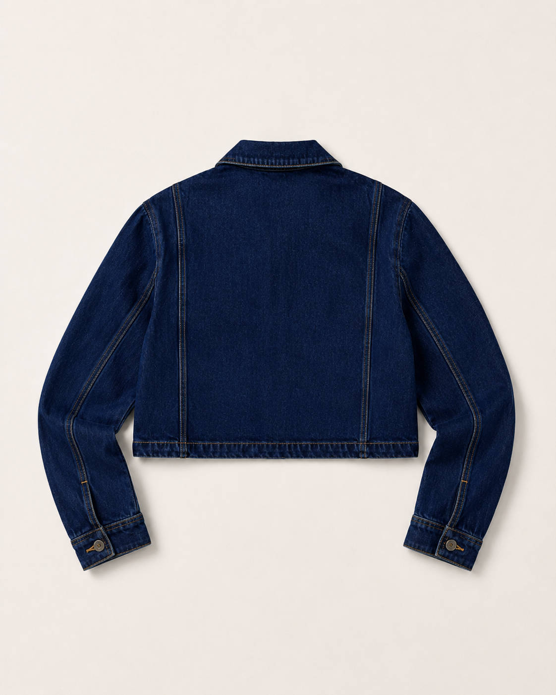 Long sleeve crop jacket- Raw washed denim