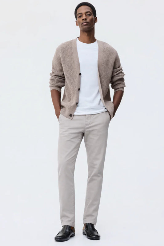 Men's slim-fit chino pants in bone — Clutch Denim SA